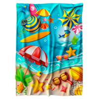 Beach Towel Summer Accessories for Holiday Vacation Isolated on Transparent Background png