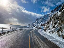 Road in Norway in winter photo