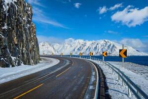 Road in Norway in winter photo