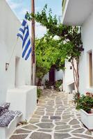 Picturesque Naousa town street on Paros island, Greece photo