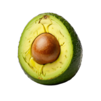 Avocado is shown on a transparent background png