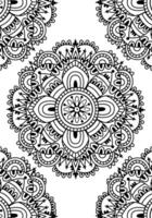 Decorative monochrome ethnic mandala pattern. Anti-stress coloring book page for adults. Hand drawn vector