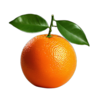 Orange with leaf on transparent background png