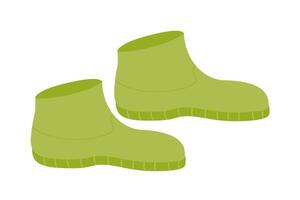 Short rubber boots for the garden. Shoes for protection from dirt and water. vector