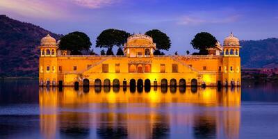jal mahal agua palacio. jaipur, rajastán, India foto