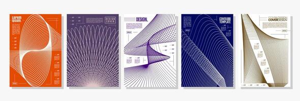 Geometric curve dynamic blend line abstract cover set vector