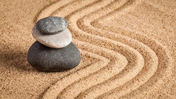 Japanese Zen stone garden photo