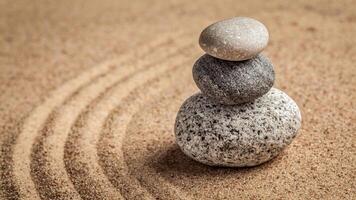 Japanese Zen stone garden photo