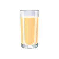 lleno vaso de amarillo jugo aislado en blanco antecedentes. ilustración en plano estilo con beber. clipart para tarjeta, bandera, volantes, póster diseño vector