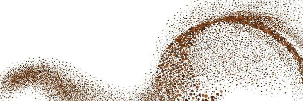 Chocolate and coffee powder, scattered cocoa on a light background. Particles of earth and dust. Brown sand texture.Top view of the cake. vector