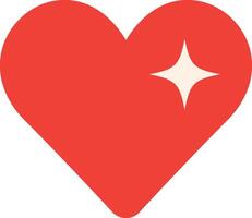 a red heart with a star on it vector