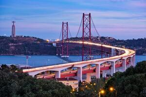 View of Lisbon from Miradouro do Bairro do Alvito viewpoint. Lisbon, Portugal photo