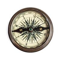 Old vintage compass isolated photo