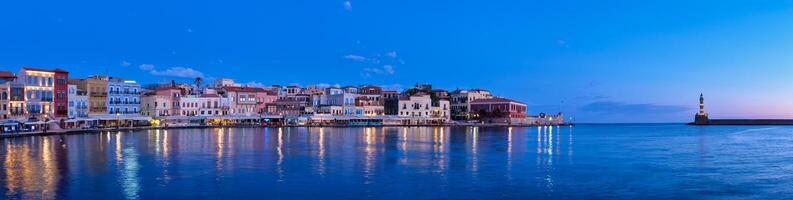 Picturesque old port of Chania, Crete island. Greece photo