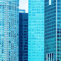 Urban buildings skyscrapers close up photo