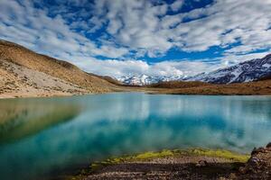 Dhankar lake in Himalayas photo