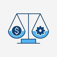 the salary is commensurate with the job icon, money gear scale illustration vector