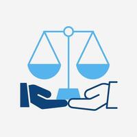 Justice Scales in Hand icon template design vector