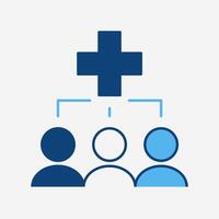 Equality in receiving health and medical services icon vector