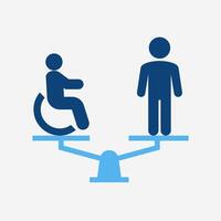 Sign Scale Equal Disability People Icon vector