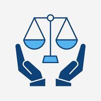 Justice Scales in Hand icon template design vector