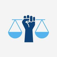 Justice Scales in Hand icon template design vector