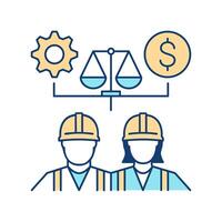 Equality Of Employment And Wages Welfare Icon vector