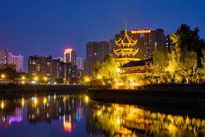 Wangjiang Pavilion in Wangjianglou park. Chengdu, Sichuan, China photo