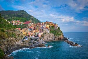 Manarola village on sunset, Cinque Terre, Liguria, Italy photo