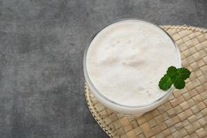 Coconut Milk Smoothies with mint leaf photo