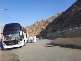 Al Bahah, Saudi Arabia, 12 April 2024 - Beautiful daytime view of King Fahd road in Sarawat mountains near Al Baha, Saudi Arabia. photo