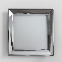 A square mirrored chrome frame with rounded bevel. photo