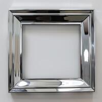 A square mirrored chrome frame with rounded bevel. photo