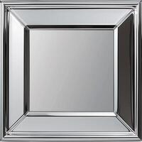 A square mirrored chrome frame with rounded bevel. photo