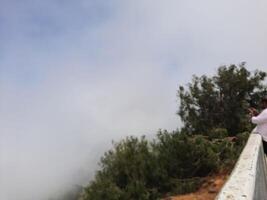 asombroso natural belleza de abha en saudi arabia en el verano estación. alto montañas, verdor, bajo nubes y niebla son el belleza de abha. foto