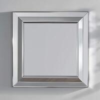 A square mirrored chrome frame with rounded bevel. photo