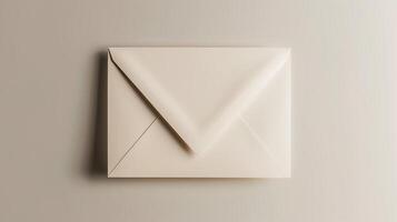 A mockup of an envelope on a neutral background with elegant shadows. photo