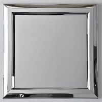 A square mirrored chrome frame with rounded bevel. photo