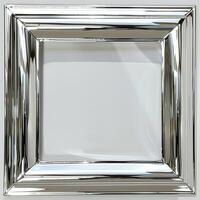 A square mirrored chrome frame with rounded bevel. photo