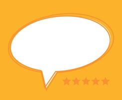 Customer review speech bubble quote template. Speech bubble with a blank space on yellow background. Feedback and communication concept. illustration vector