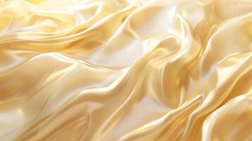 An abstract biege curved silk texture. Wavy fluid modern deluxe background. photo