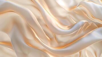 An abstract biege curved silk texture. Wavy fluid modern deluxe background. photo