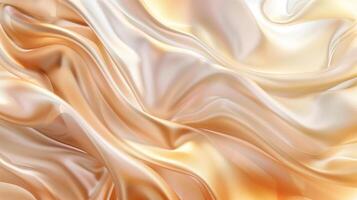 An abstract biege curved silk texture. Wavy fluid modern deluxe background. photo