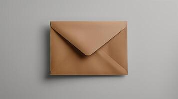 A mockup of an envelope on a neutral background with elegant shadows. photo