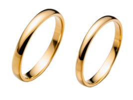 gold rings closeup on a transparent background png