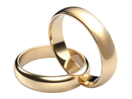 gold rings closeup on a transparent background png