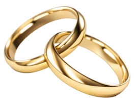 gold rings closeup on a transparent background png
