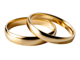 gold rings closeup on a transparent background png