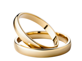 gold rings closeup on a transparent background png