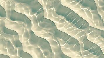 A texture of ripples on sand, with small waves on the surface, light green tint. photo